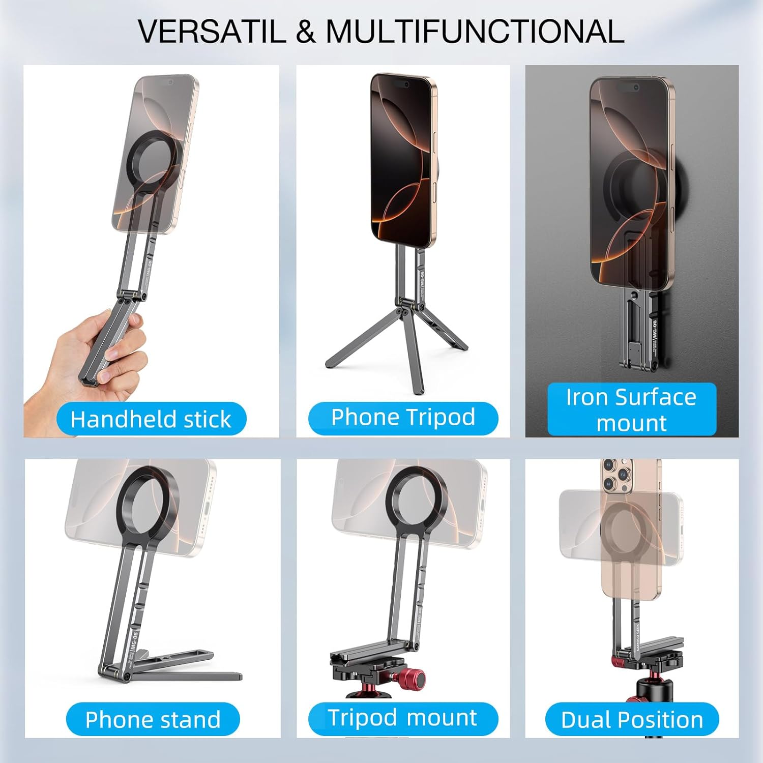 Carabiner-Mounted MagSafe Mobile Phone Tripod