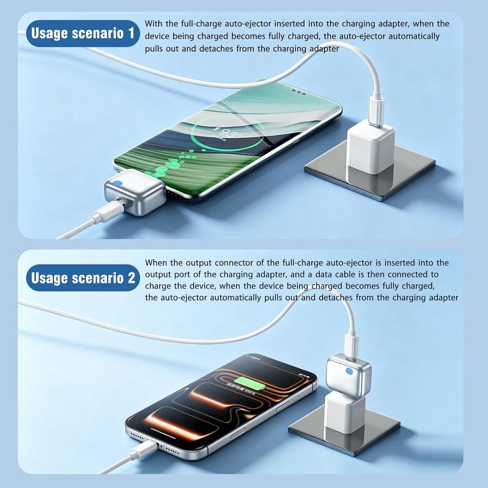 [Full Charge Disconnector] AI Auto Cut Power & Unplug on Full Charge, PD 100W Fast Charging, Applicable to Various Electronic Devices Such as for iPhone/Android/Earphones
