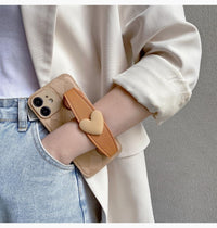 Lovely Wrist Strap Slim PU Leather Cute Lanyard Phone Case for iPhone 12/14/15