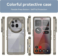 Hard PC + TPU Frame, Drop-Resistant, Protective Case Compatible with Nothing Phone 3a Pro (Transparent Grey)