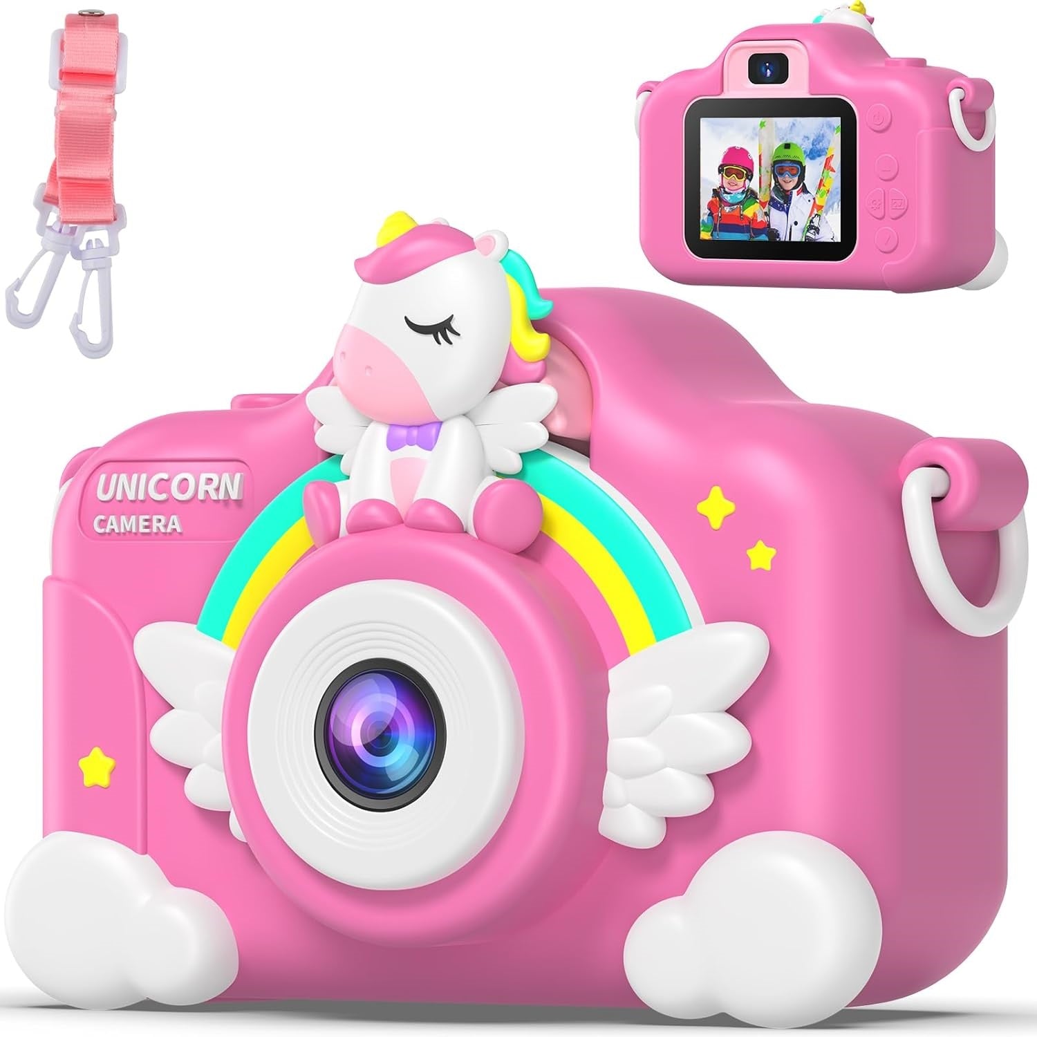 Pink Unicorn Design Kids Cartoon Digital Camera