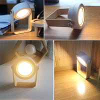 LED Foldable Table Lamp Lantern Light USB Rechargeable Touch Sensor - Grey Color