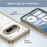 Hard PC + TPU Frame, Drop-Resistant, Protective Case Compatible with Nothing Phone 3a (Transparent Grey)