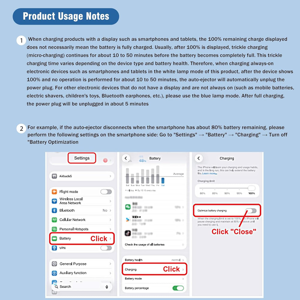 [Full Charge Disconnector] AI Auto Cut Power & Unplug on Full Charge, PD 100W Fast Charging, Applicable to Various Electronic Devices Such as for iPhone/Android/Earphones