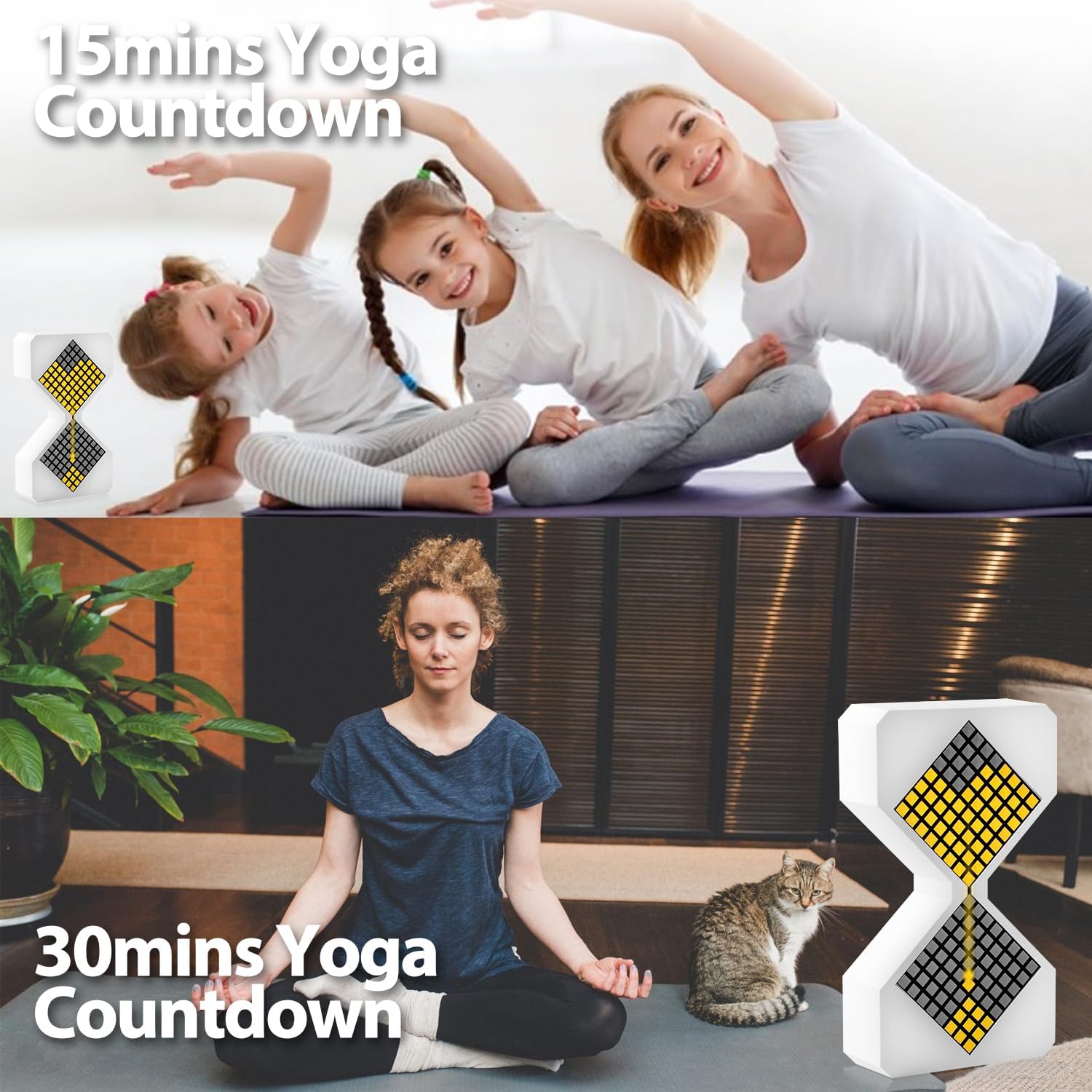 LED Digital Timer, 1-30 Minutes Visual Timer Count Down Electronic Hourglass Light Timer