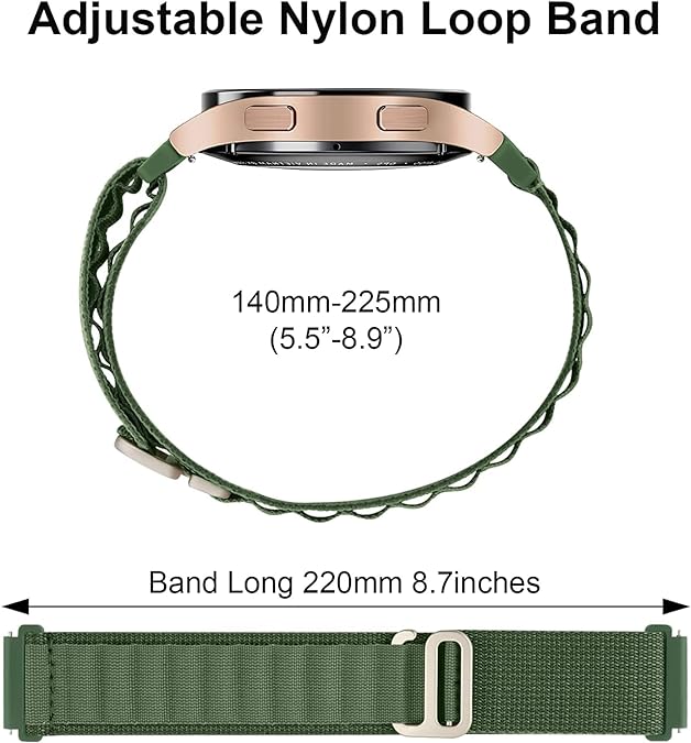20 MM Green Alpine loop Bands Compatible for Android Smart Watches