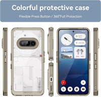 Hard PC + TPU Frame, Drop-Resistant, Protective Case Compatible with Nothing Phone 3a (Transparent Grey)