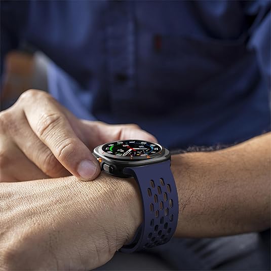 Blue Silicone Sport Breathable Bands for Galaxy Watch Ultra