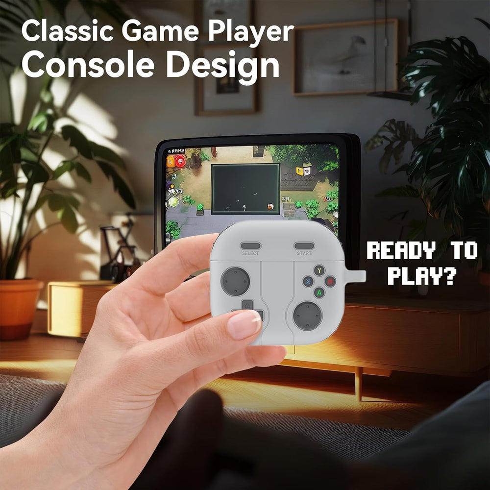 Classic Retro Handheld Game Console Design Case for Apple Air Pods 4 Case - Grey