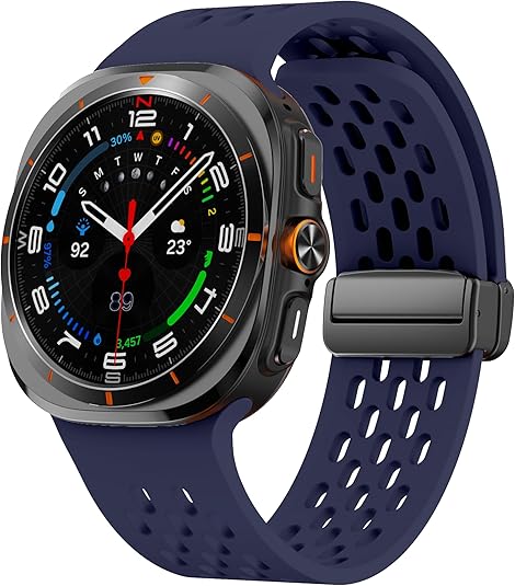 Blue Silicone Sport Breathable Bands for Galaxy Watch Ultra