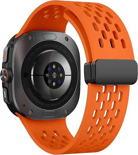 Orange Silicone Sport Breathable Bands for Galaxy Watch Ultra