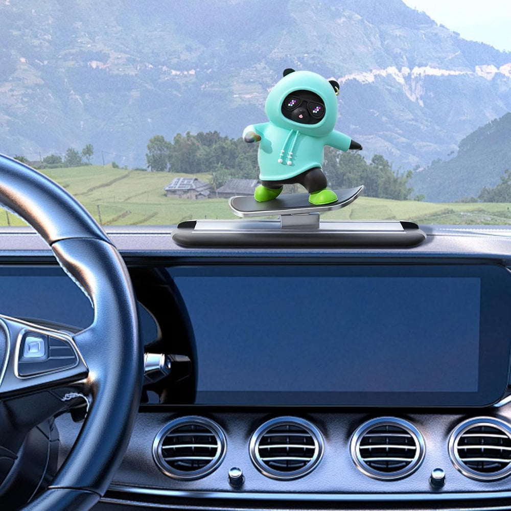 Sky Blue Panda Car Dashboard Toy –Auto Sliding Motion Decor, Cool Sliding Car Accessory, Fun Car Interior Decoration Accessories