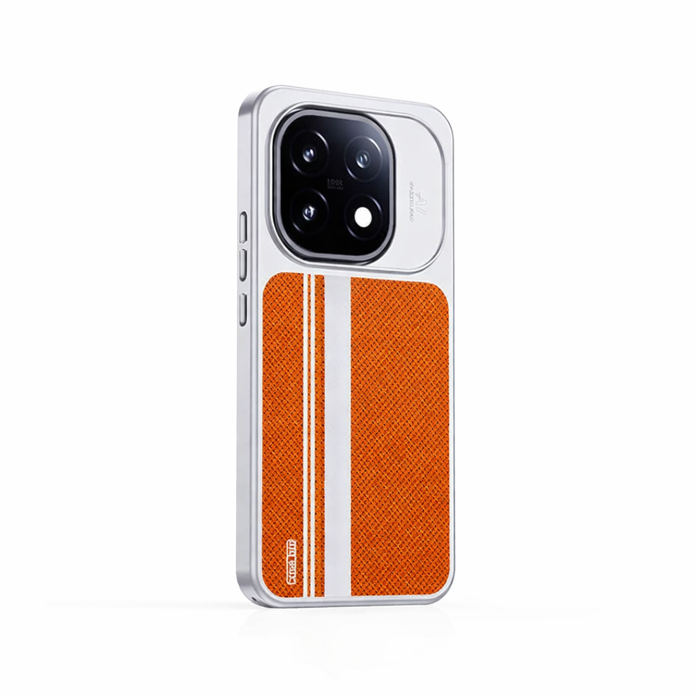 Orange with White lines Carbon fiber pattern Matte Hard PC case for iQOO 15