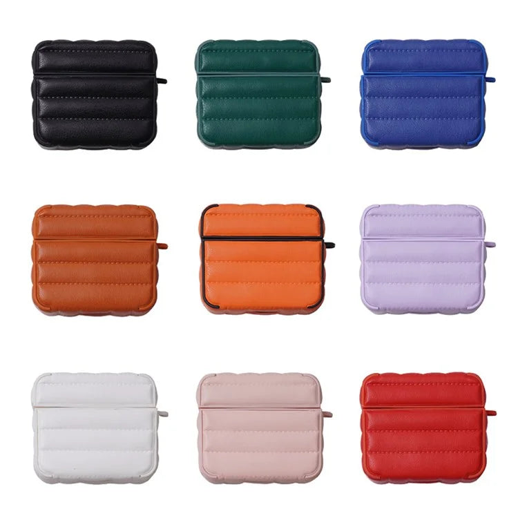 PU Leather Coated TPU Protective Charging Cover for Airpods Pro - Blue