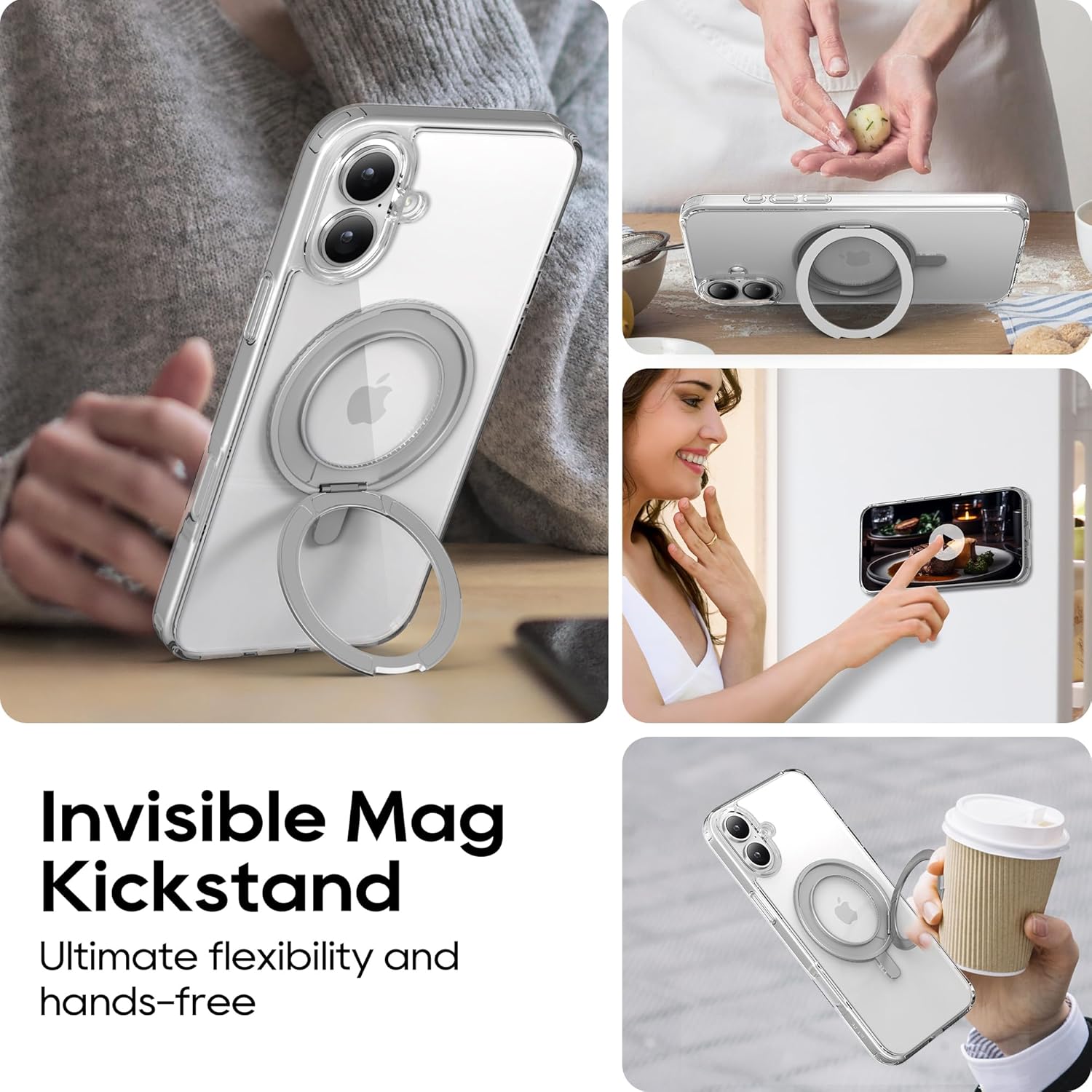 Blueo Crystal Magnetic case with 360 Rotatable stand - iPhone 16