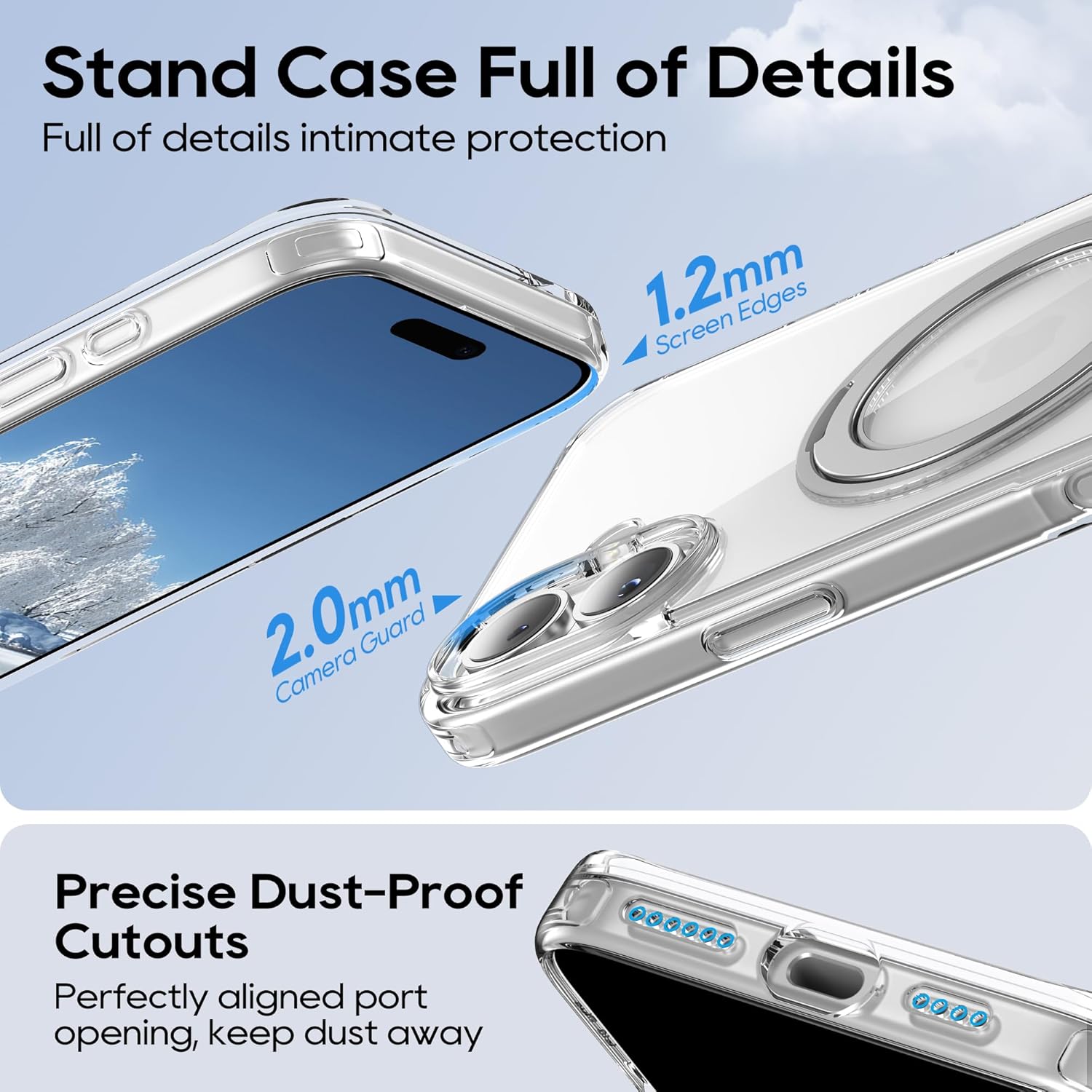 Blueo Crystal Magnetic case with 360 Rotatable stand - iPhone 16