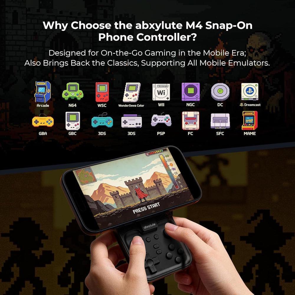 Black M4 Snap-On Mobile Gaming Controller for Android & iPhone