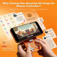 Orange M4 Snap-On Mobile Gaming Controller for Android & iPhone