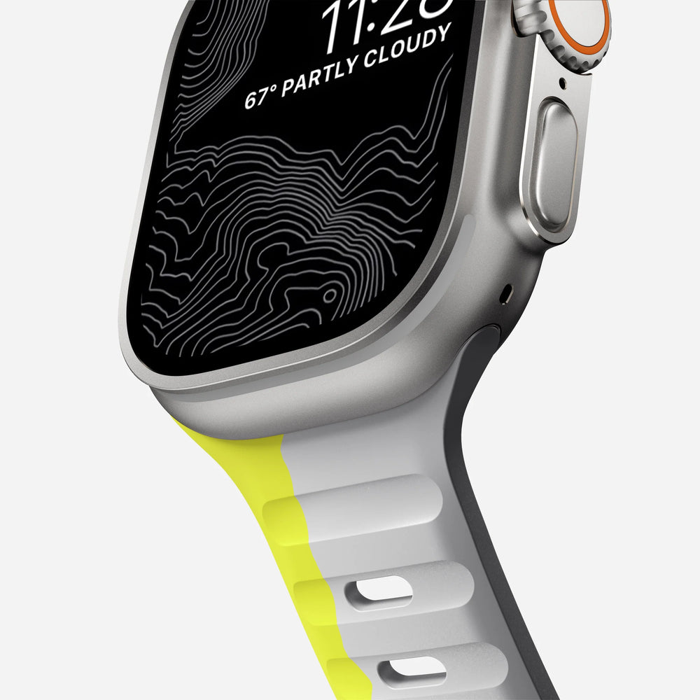 42/44/45/49 MM Dual color Neon Grey Sports Silicone Bands for Apple Watches