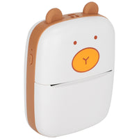 Inkless Mini Compact Thermal Printer(B/W) - White teddy