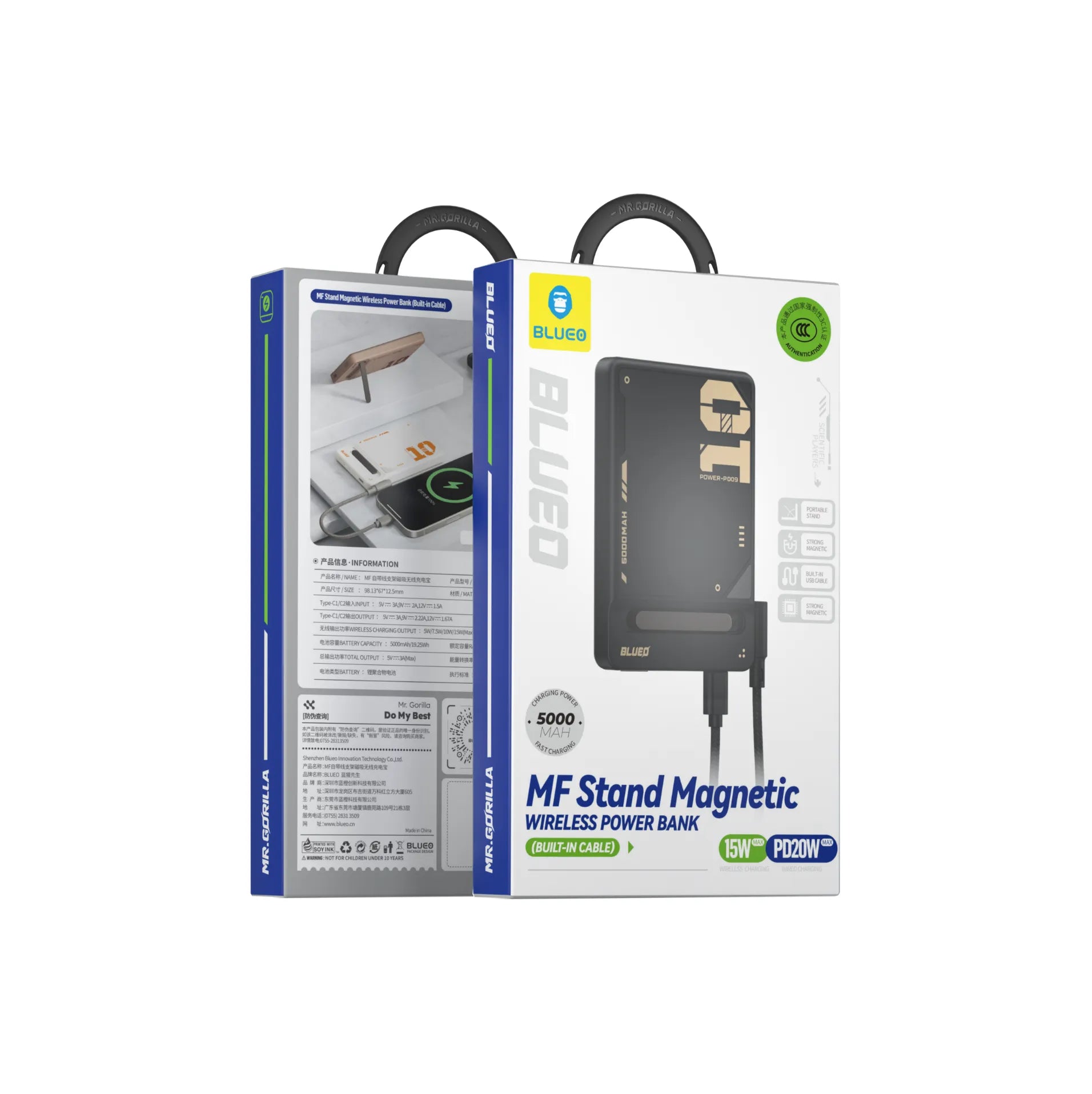 Blueo MF Stand MagSafe Wireless Power Bank (5,000 mAh) - Black