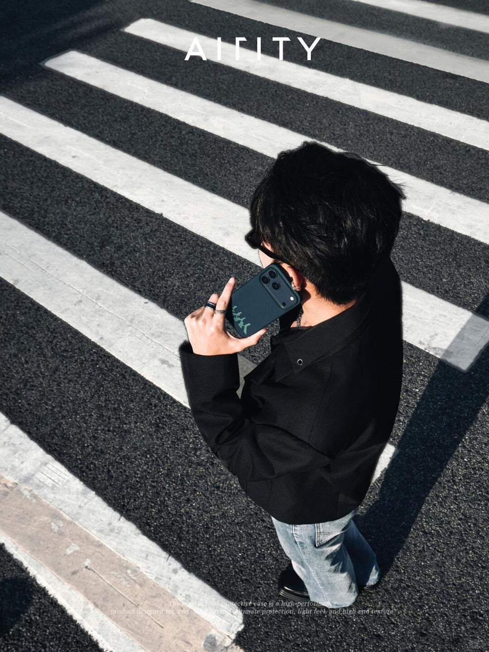Black Abbey Road 1969 - Intangible Cultural Heritage Bamboo Weave Kevlar Aramid Fiber iPhone (AIRITY Brand) Magnetic 17 Promax Phone Case