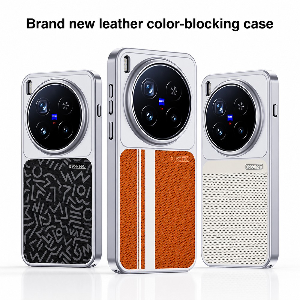 Black Carbon World Series Leather Magnetic TPU Phone Cover Case For vivo X300 Pro
