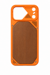 Orange Rugged Wood-Panel Protective Phone Case - iPhone 17 Promax