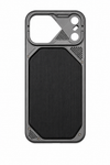 Grey Rugged Wood-Panel Protective Phone Case - iPhone 17 Promax
