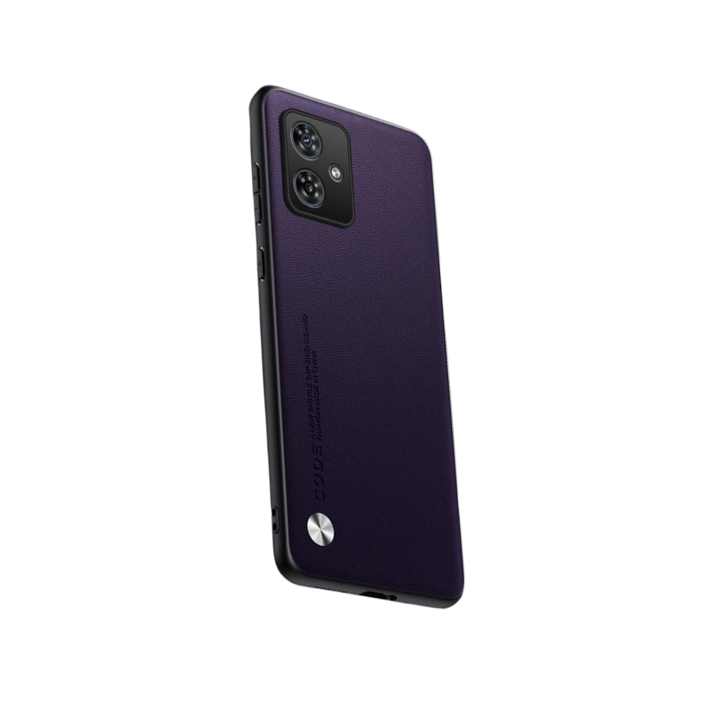 PU Leather Grain Fashion Shockproof case for Moto G54 - Dark Purple