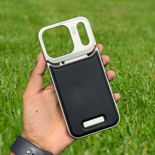 NyJoy Metal Veagan Leather with Magsafe Case for iPhone 17 Pro - Black