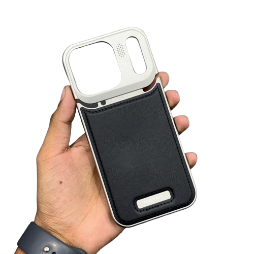 NyJoy Metal Veagan Leather with Magsafe Case for iPhone 17 Pro - Black