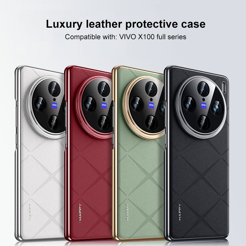 Brown Luxury Fashion Business Retro Leather texture Case Cover for Vivo X100 Pro