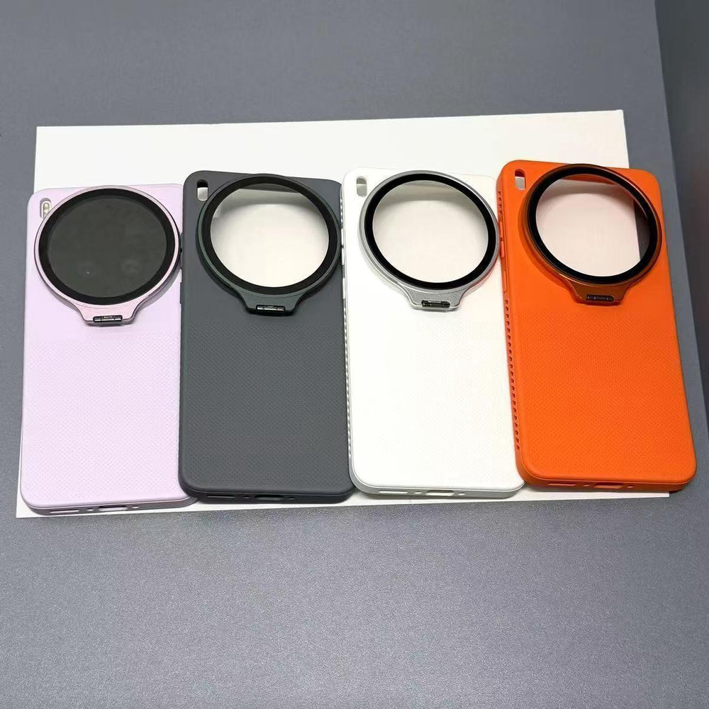 Orange Ultra Flip-Out Camera Cover Stand Honeycomb Cooling Phone Case for Vivo X300 Ultra
