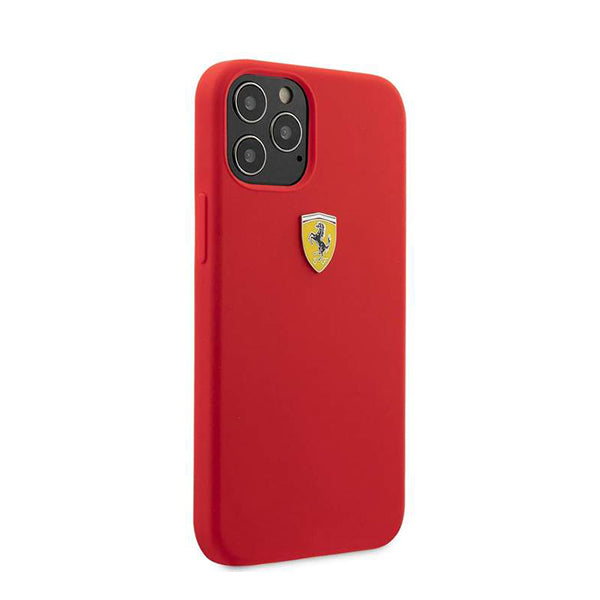 Car Logo Silicone Case for Apple Phone 13 Pro -  Red color