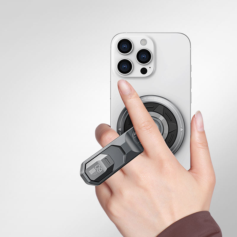 360° Magnetic Rotating Phone Holder – Double-Sided Desktop Stand -Graphite Grey