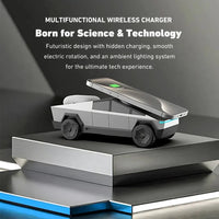 3 in 1 Silver CyberDock+ Cyber Truck inspired Motorised MagSafe Charging Dock