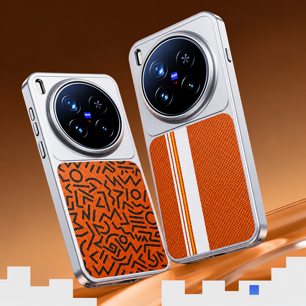 Black Carbon World Series Leather Magnetic TPU Phone Cover Case For vivo X300 Pro