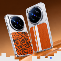 Black Carbon World Series Leather Magnetic TPU Phone Cover Case For vivo X300 Pro