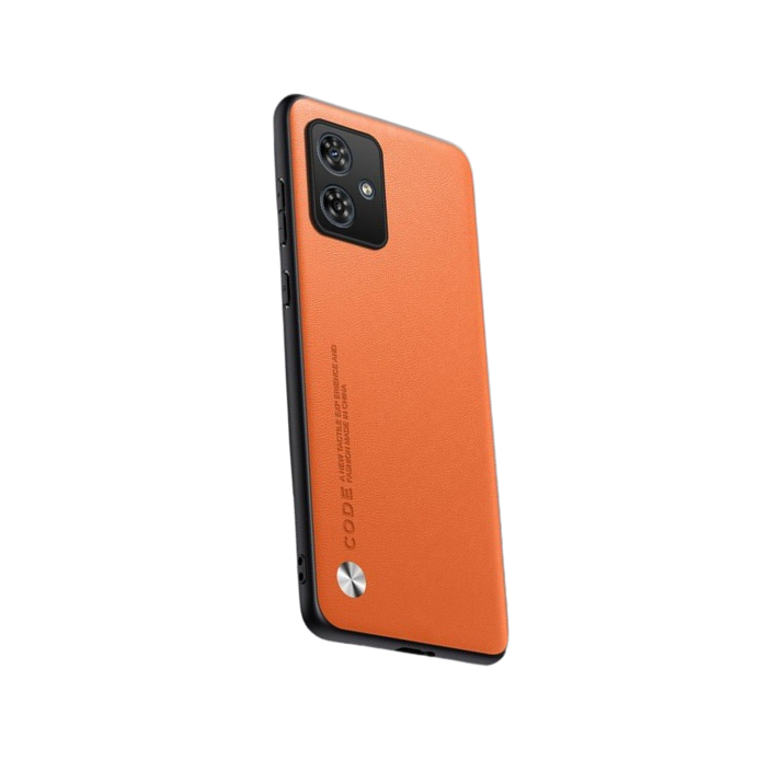 PU Leather Grain Fashion Shockproof case for Moto G54 - Orange