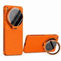 Orange Ultra Flip-Out Camera Cover Stand Honeycomb Cooling Phone Case for Vivo X300 Ultra