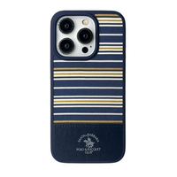 Premium Polo Club ISAAC Series Leather Case for iPhone 15 -Blue