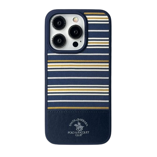 Premium Polo Club ISAAC Series Leather Case for iPhone 15 Promax - Blue