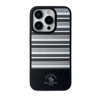 Premium Polo Club ISAAC Series Leather Case for iPhone 15 -Black