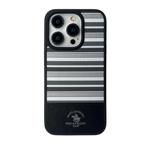 Premium Polo Club ISAAC Series Leather Case for iPhone 15 Promax - Black