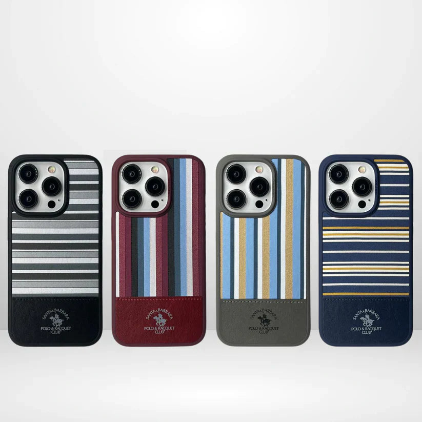 Premium Polo Club ISAAC Series Leather Case for iPhone 15 Pro - Red