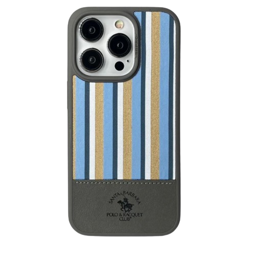 Premium Polo Club ISAAC Series Leather Case for iPhone 15 - Natural Titanium