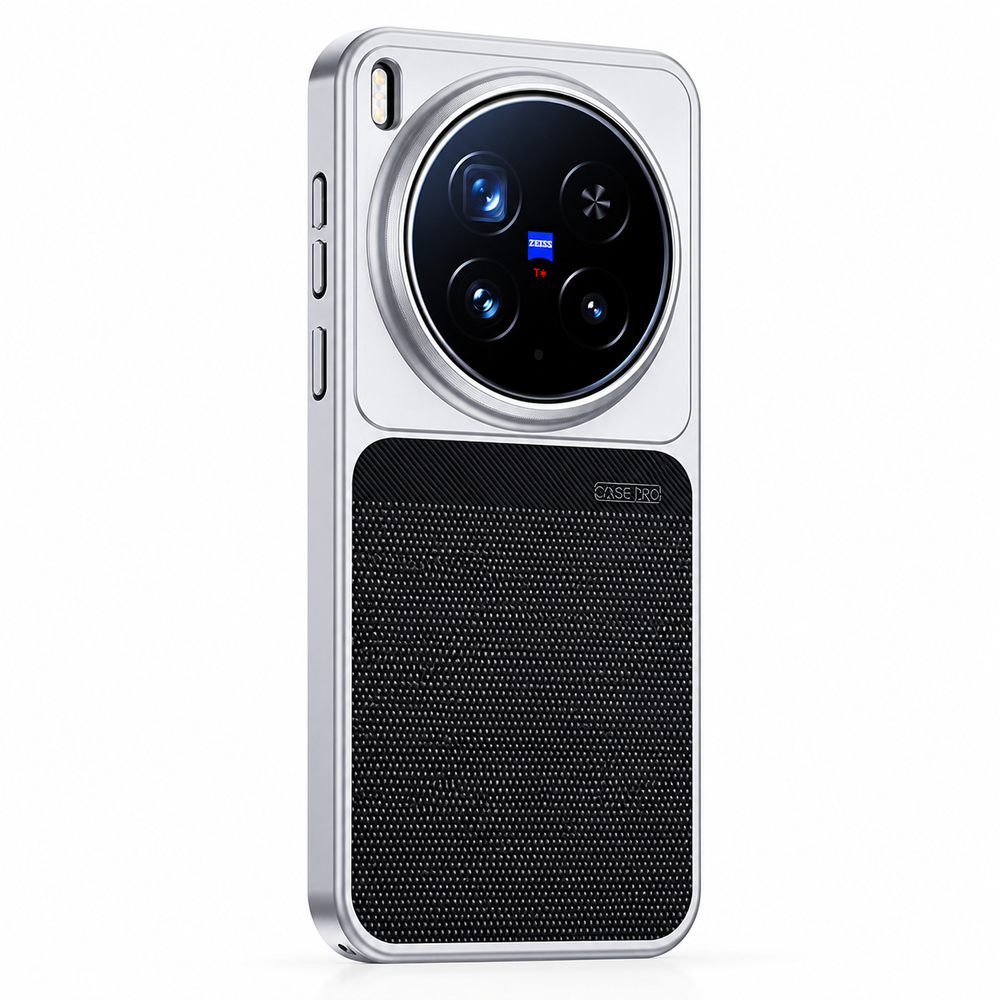 Black Carbon World Series Leather Magnetic TPU Phone Cover Case For vivo X300 Pro