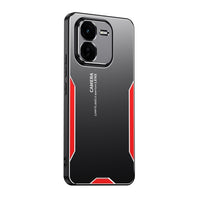 Red Shockproof Hybrid Armor Metal Aluminum Soft Bumper Cover Case for iqoo Z9X
