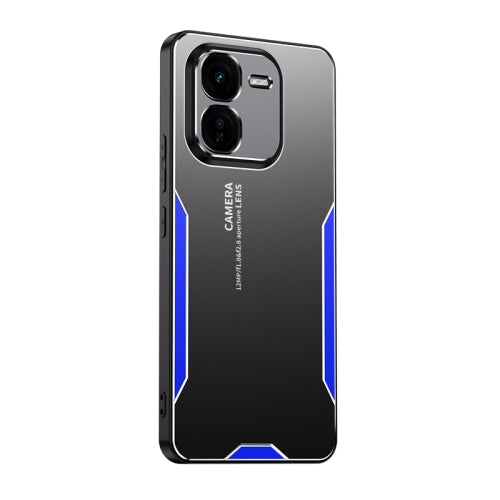 Blue Shockproof Hybrid Armor Metal Aluminum Soft Bumper Cover Case for iqoo Z9X